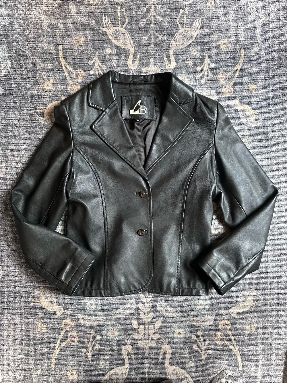Corty Bennett Black Lamb Leather Blazer XL